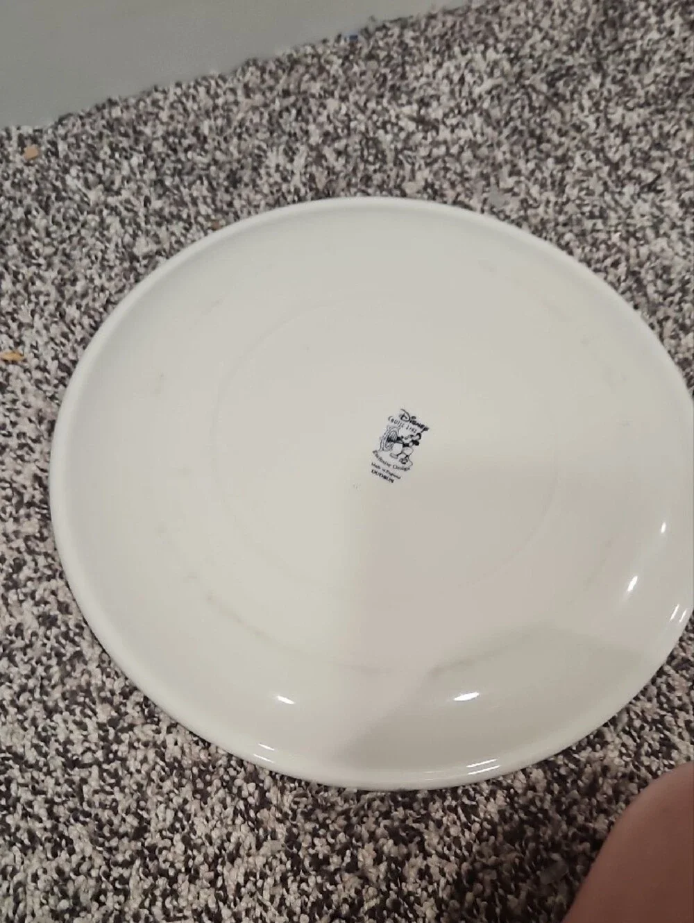 Disney White Dinner Plates with Burgundy and Gold Trim - Set of 2